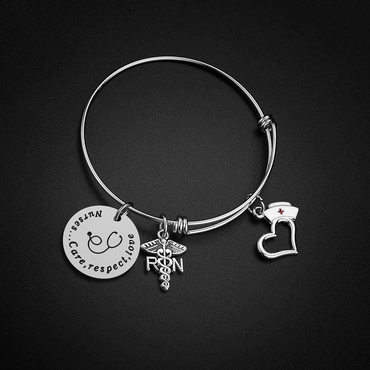 Wholesale Nurses Day Doctor Gift Retractable Coil Stainless Steel Bracelet