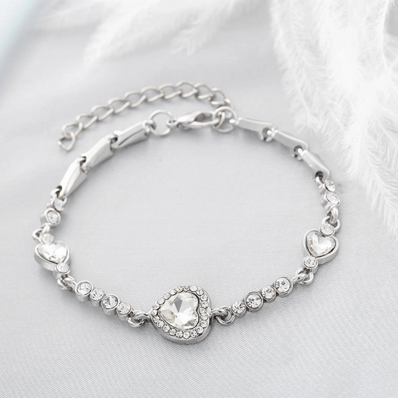 Wholesale Ocean Heart Crystal Bracelet