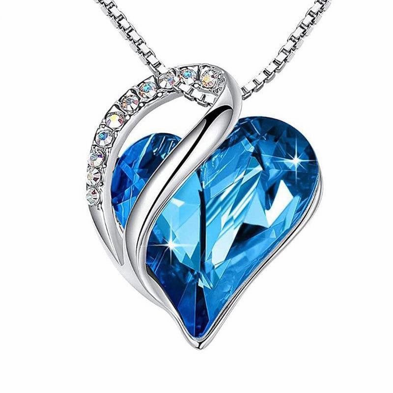 Wholesale Ocean Heart Love Crystal Necklace