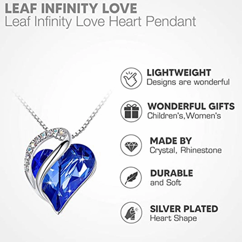 Wholesale Ocean Heart Love Crystal Necklace