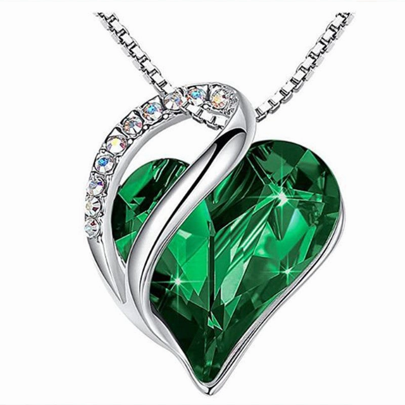 Wholesale Ocean Heart Love Crystal Necklace