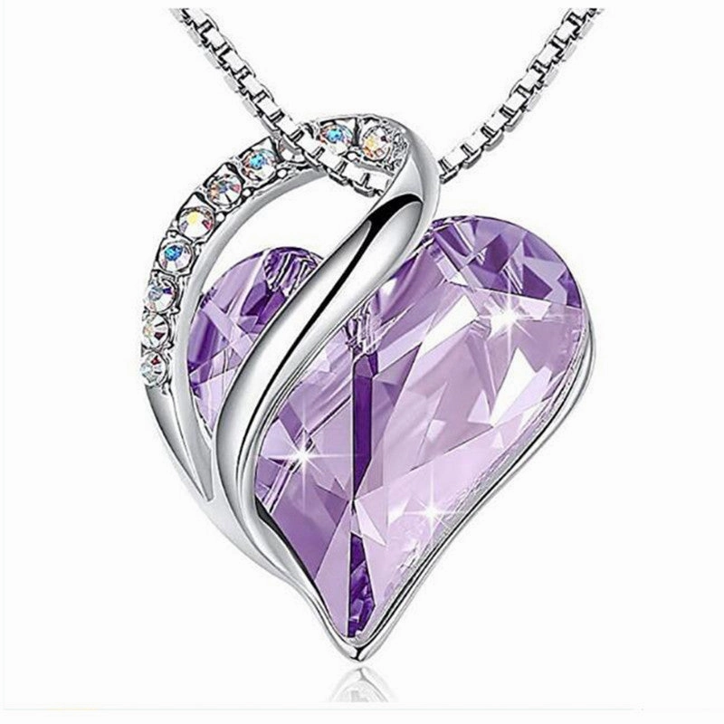 Wholesale Ocean Heart Love Crystal Necklace