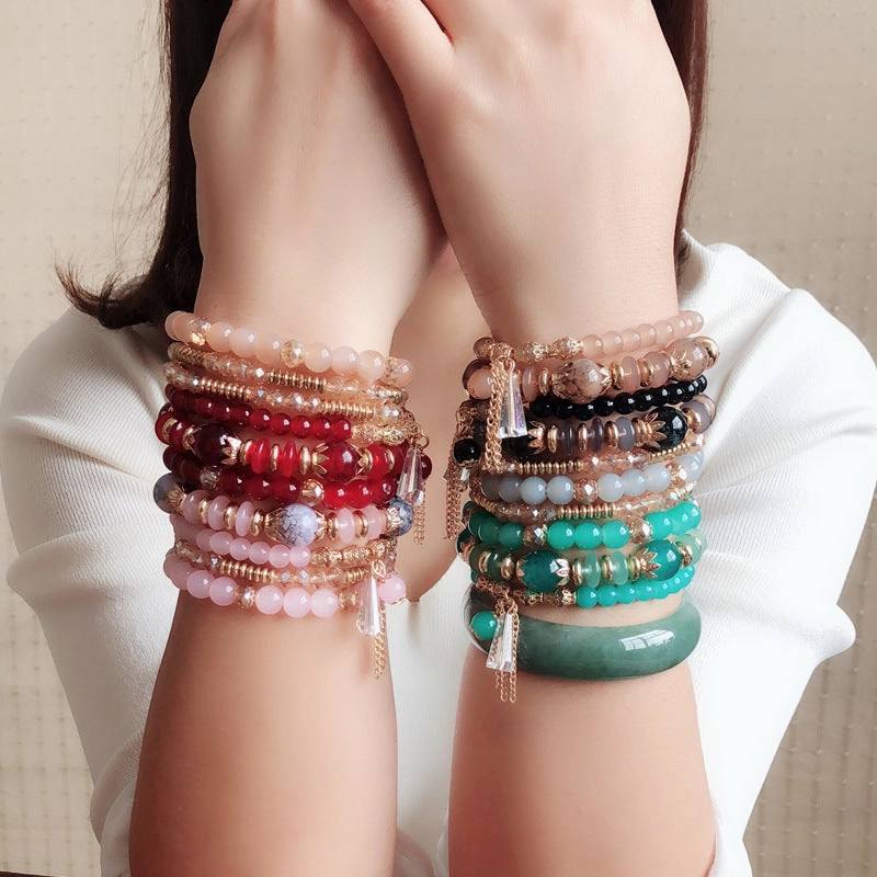 Wholesale Ocean Style Multilayer Beaded Crystal Bracelet