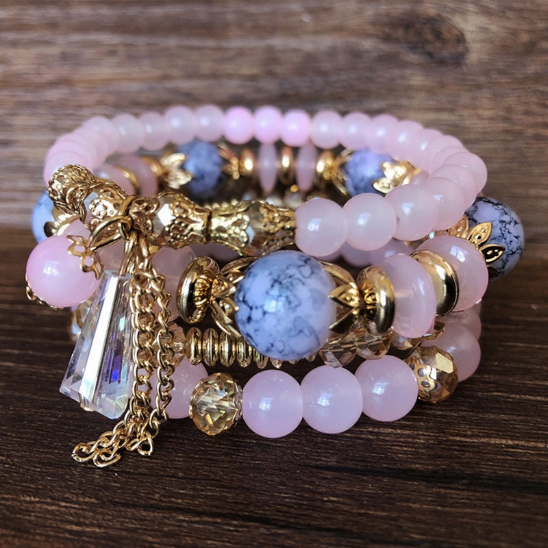 Wholesale Ocean Style Multilayer Beaded Crystal Bracelet