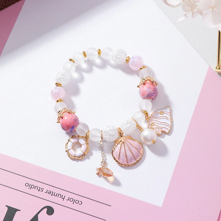 Wholesale Ocean Wind Seashell Glass Beads Bracelet