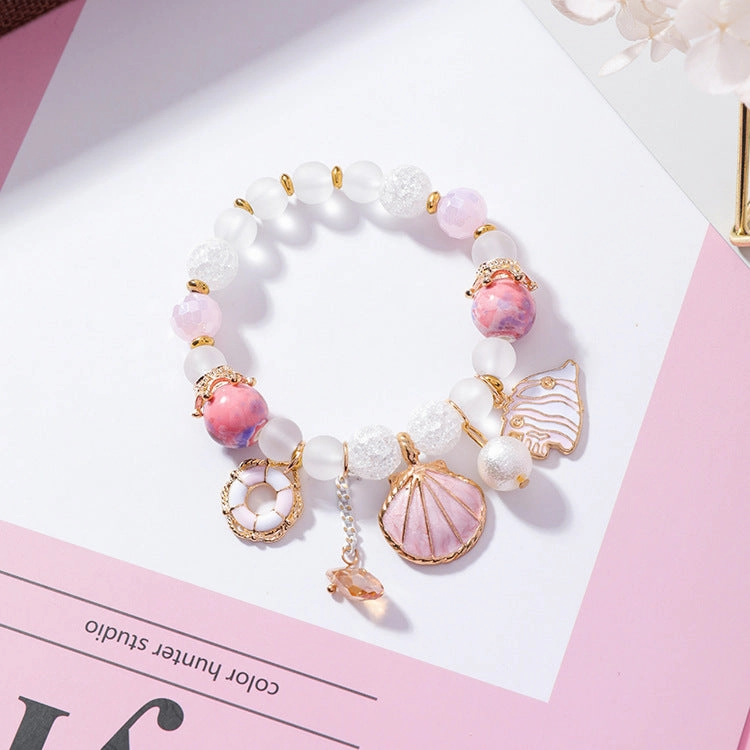 Wholesale Ocean Wind Seashell Glass Beads Bracelet