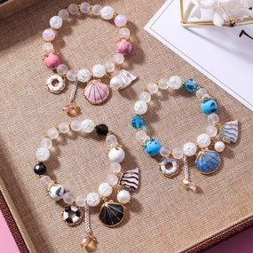 Wholesale Ocean Wind Seashell Glass Beads Bracelet