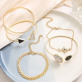 Wholesale Octagonal Arrow Alloy Bracelet Set of 5