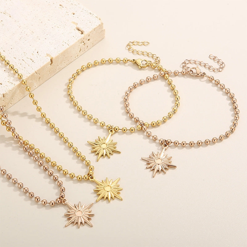 Wholesale Octagram Ladies Suits Gold Plated Necklaces