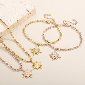 Wholesale Octagram Ladies Suits Gold Plated Necklaces