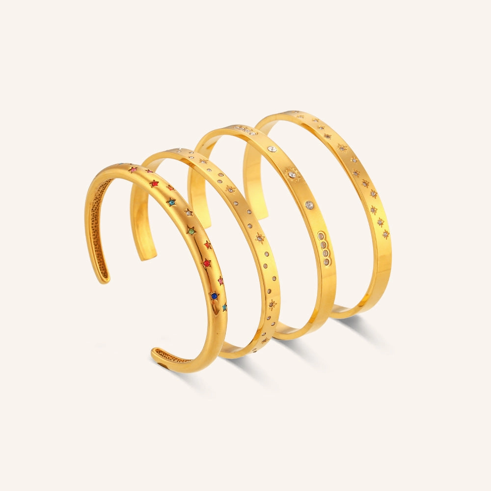 Wholesale Octagram Stainless Steel Gold Plated Bracelet
