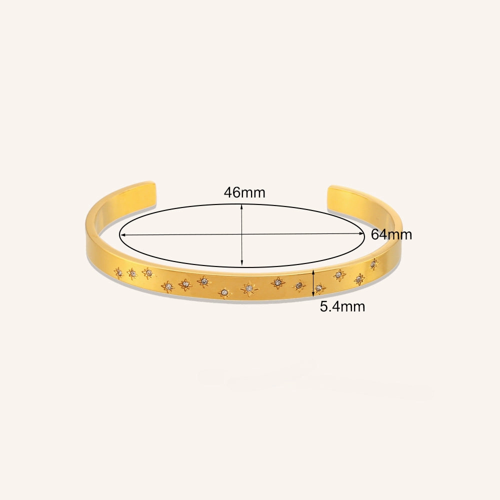 Wholesale Octagram Stainless Steel Gold Plated Bracelet