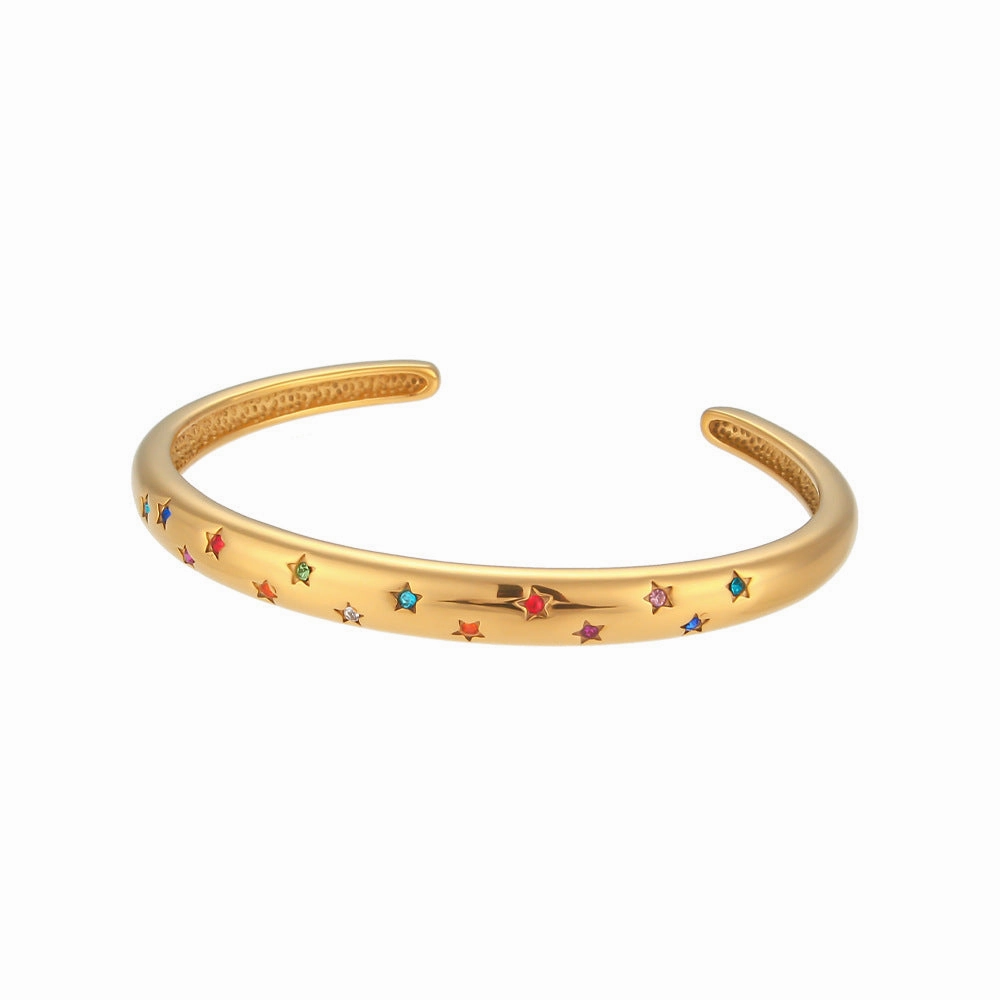 Wholesale Octet Star Round Zircon Stainless Steel Bracelet
