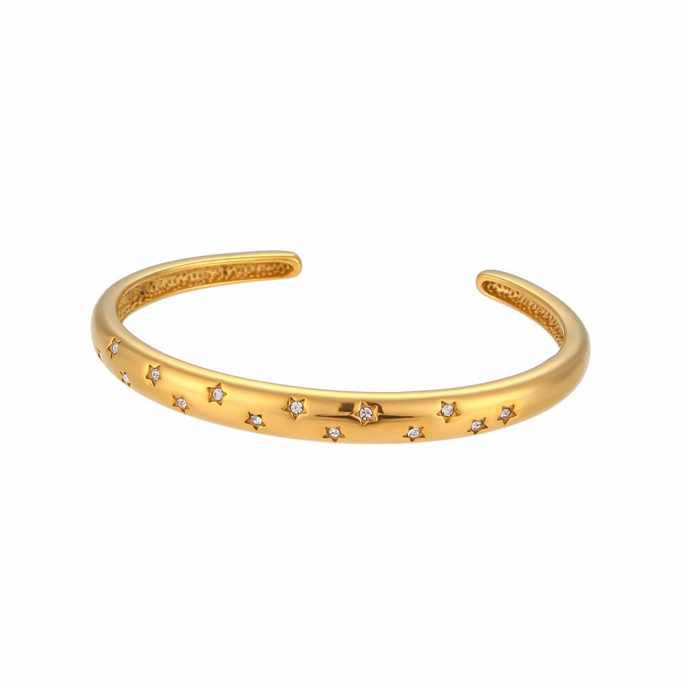 Wholesale Octet Star Round Zircon Stainless Steel Bracelet