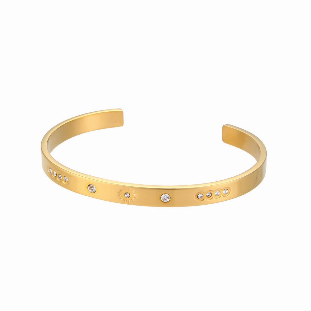 Wholesale Octet Star Round Zircon Stainless Steel Bracelet