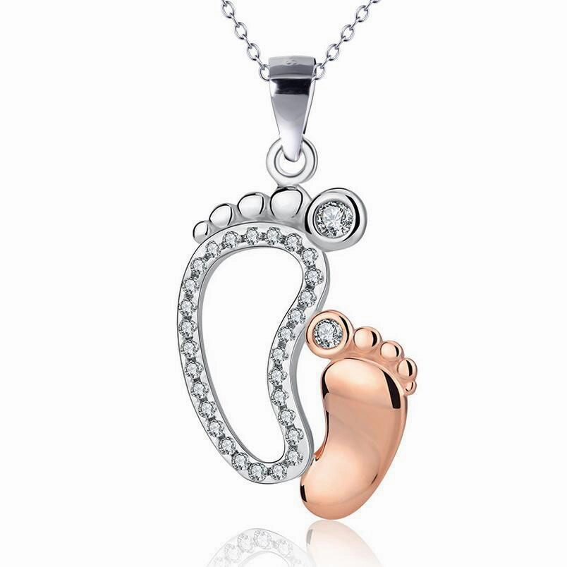 Wholesale of Copper Feet and Small Feet Necklaces for Mother's Day Gifts