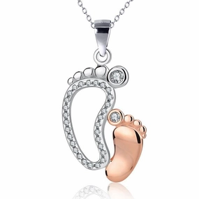 Wholesale of Copper Feet and Small Feet Necklaces for Mother's Day Gifts