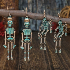 Wholesale of Halloween Gothic Skull Head Alloy Earrings
