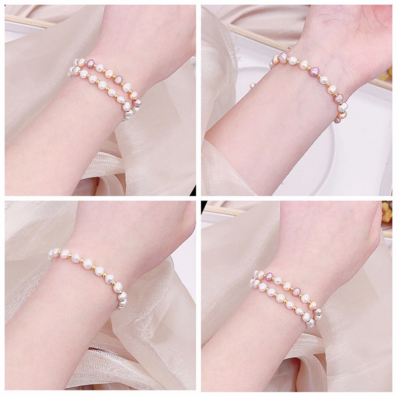 Wholesale of Jade Simple and Compact Pearls Bracelet