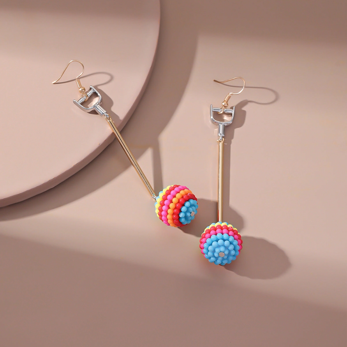 Wholesale of New Ball Small Fresh Colored Resin Earrings