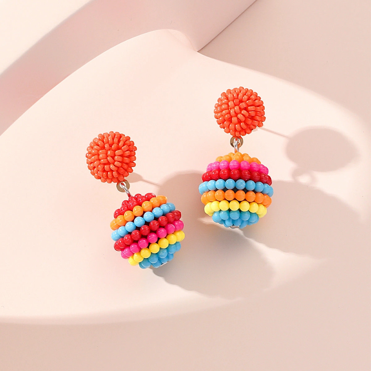 Wholesale of New Ball Small Fresh Colored Resin Earrings