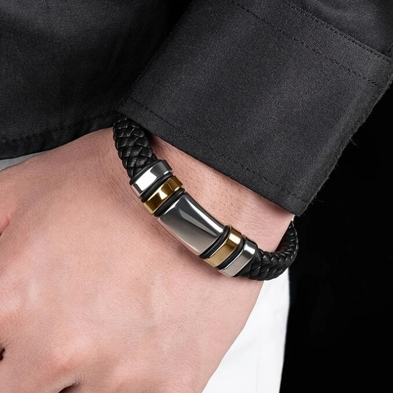Wholesale of New Fashionable Men's Leather Alloy Bracelet