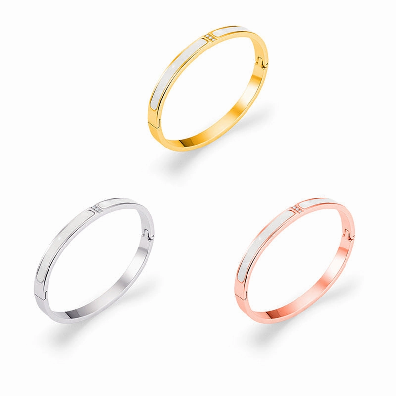 Wholesale of New Gold White Fritillaria Stainless Steel Bracelet