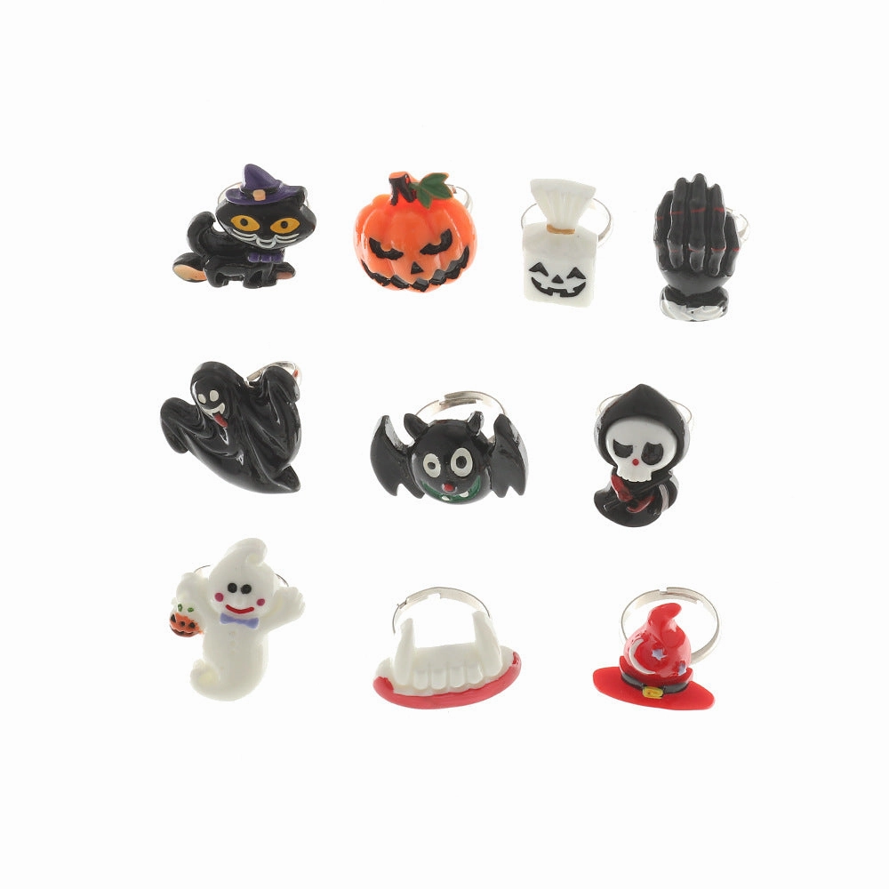 Wholesale of New Halloween Death Ghost Pumpkin Resin Rings