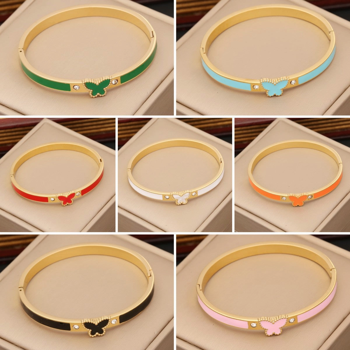 Wholesale of New Multi-color Butterfly Stainless Steel Bracelet