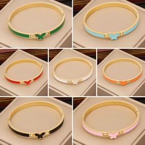 Wholesale of New Multi-color Butterfly Stainless Steel Bracelet