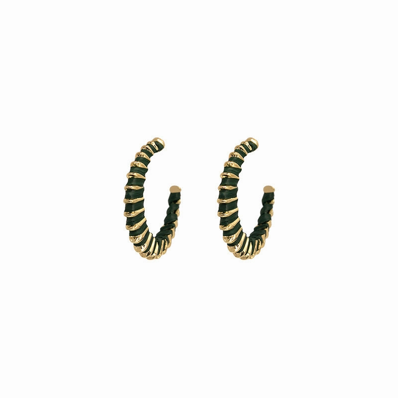 Wholesale of New Products In 2023, Colorful Color Matching C-shaped Metal Earrings