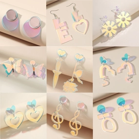 Wholesale of New Summer Creative Colorful Love Butterfly Acrylic Earrings
