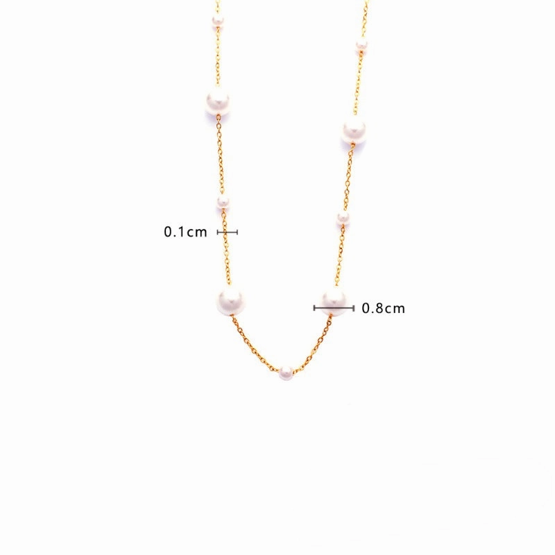 Wholesale of Pearl Titanium Steel Necklaces
