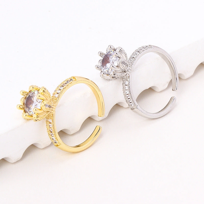 Wholesale of Six Claw Zircon Bronze Rings
