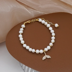 Wholesale of Spring and Summer Fish Tail Pearls Bracelet