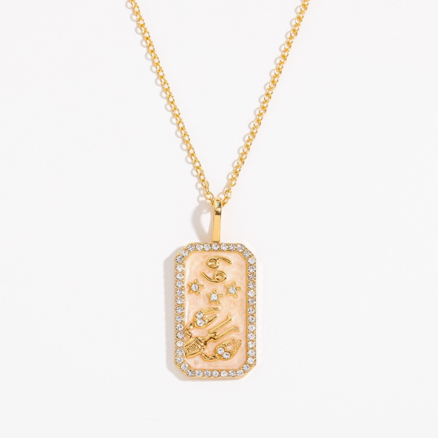 Wholesale of Twelve Constellations Art Retro Style Square Bronze Necklaces
