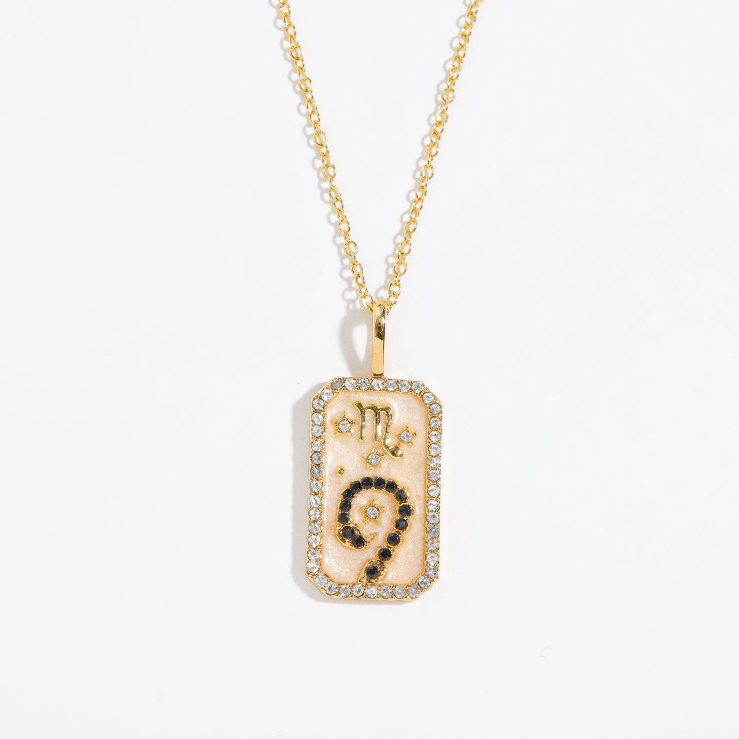 Wholesale of Twelve Constellations Art Retro Style Square Bronze Necklaces