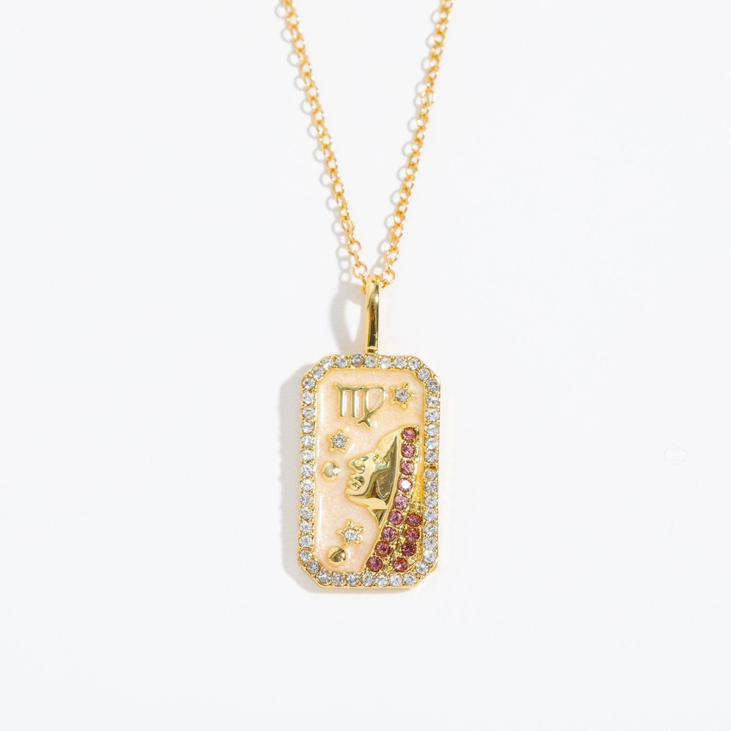 Wholesale of Twelve Constellations Art Retro Style Square Bronze Necklaces