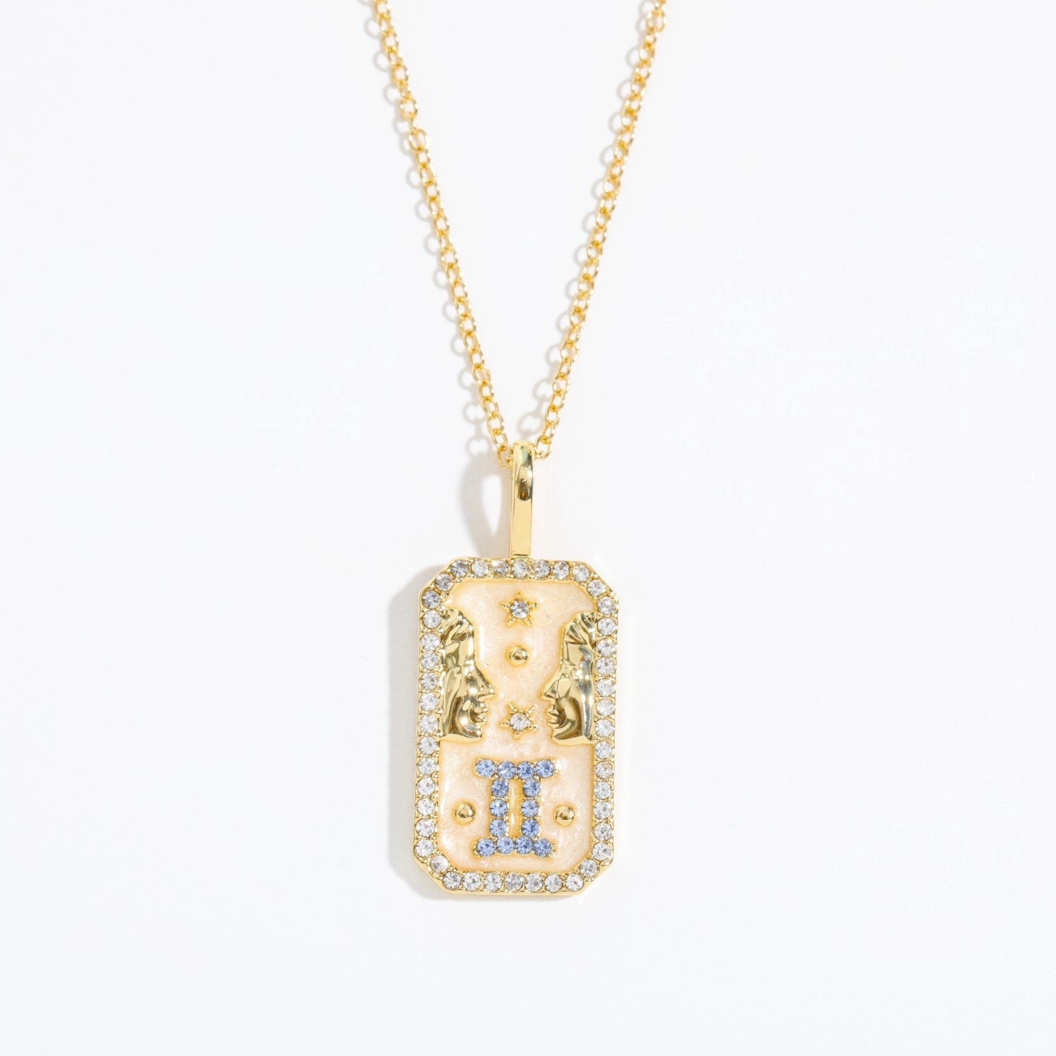 Wholesale of Twelve Constellations Art Retro Style Square Bronze Necklaces