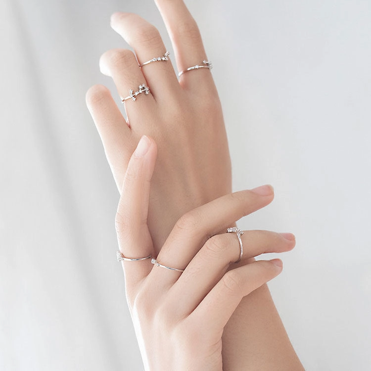 Wholesale of Twelve Constellations Pure Silver Open Ring