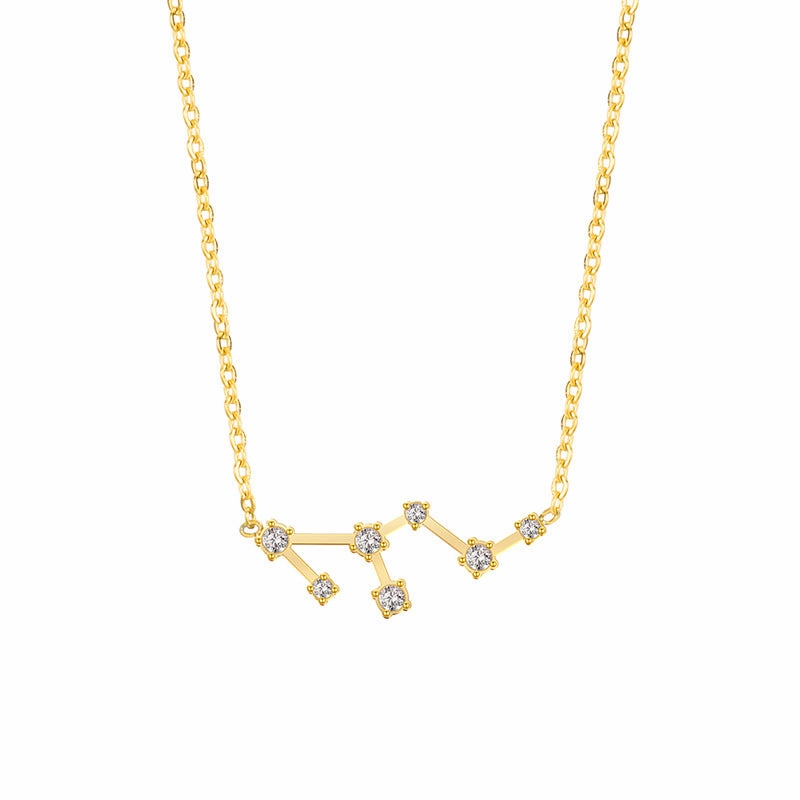 Wholesale of Twelve Constellations with Diamond Necklace Stainless Steel Collarbone Chain