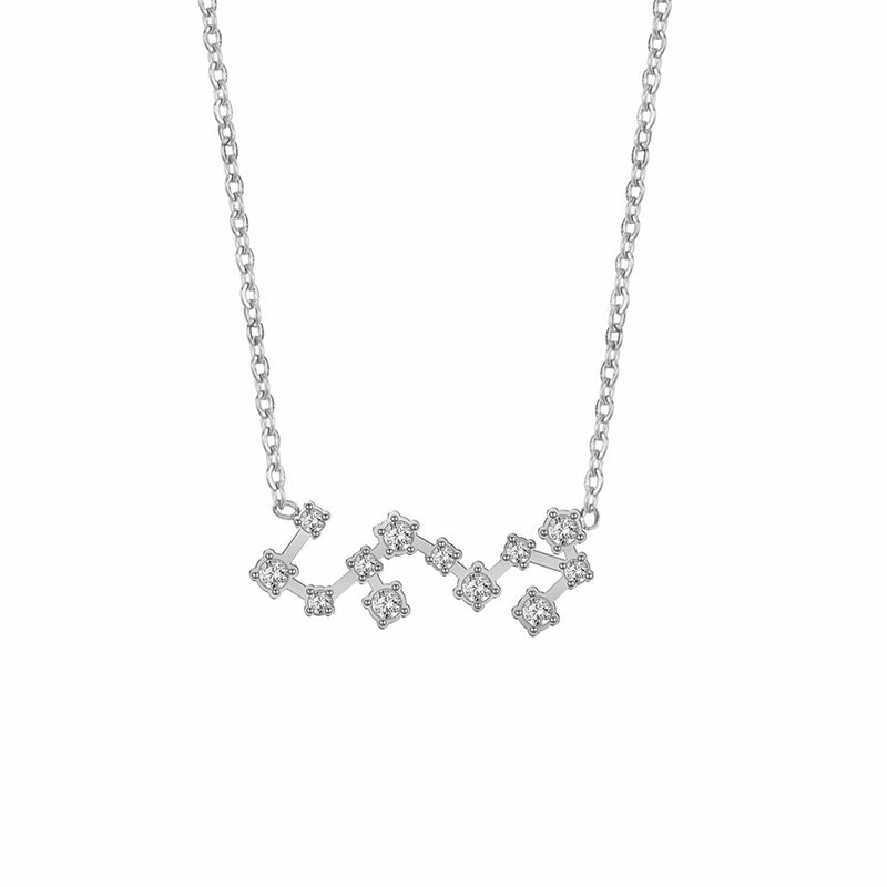 Wholesale of Twelve Constellations with Diamond Necklace Stainless Steel Collarbone Chain