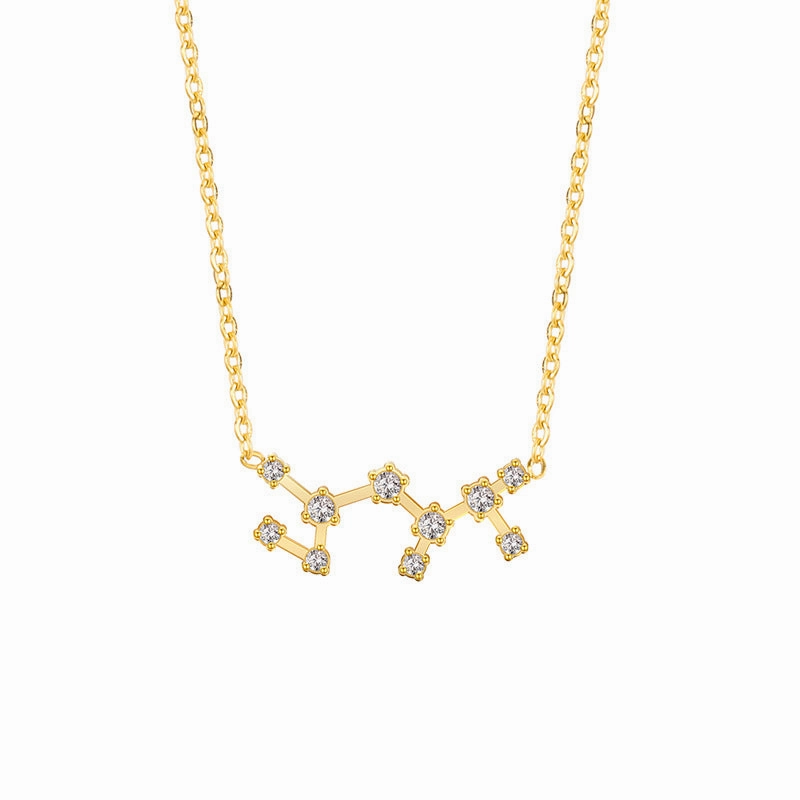 Wholesale of Twelve Constellations with Diamond Necklace Stainless Steel Collarbone Chain