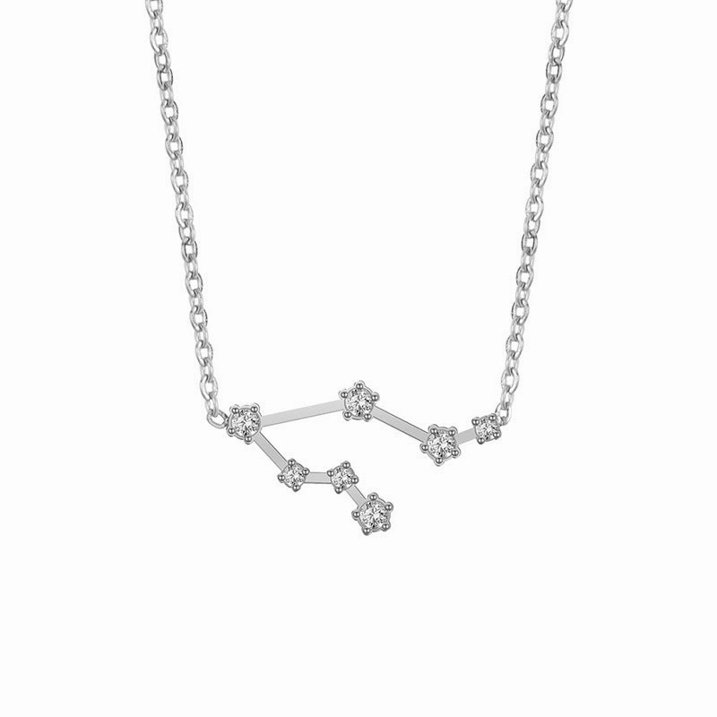 Wholesale of Twelve Constellations with Diamond Necklace Stainless Steel Collarbone Chain