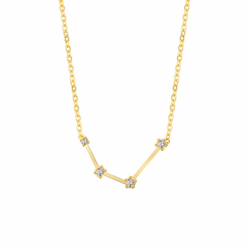 Wholesale of Twelve Constellations with Diamond Necklace Stainless Steel Collarbone Chain