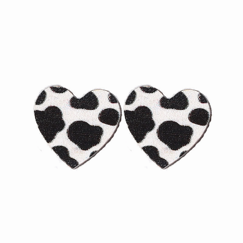 Wholesale of Western Cowboy Love Cow Wooden Earrings