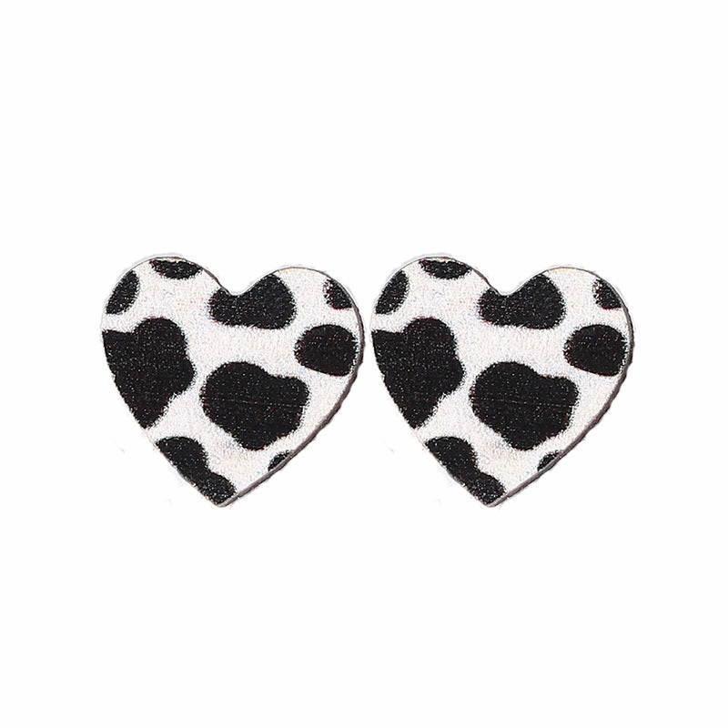 Wholesale of Western Cowboy Love Cow Wooden Earrings