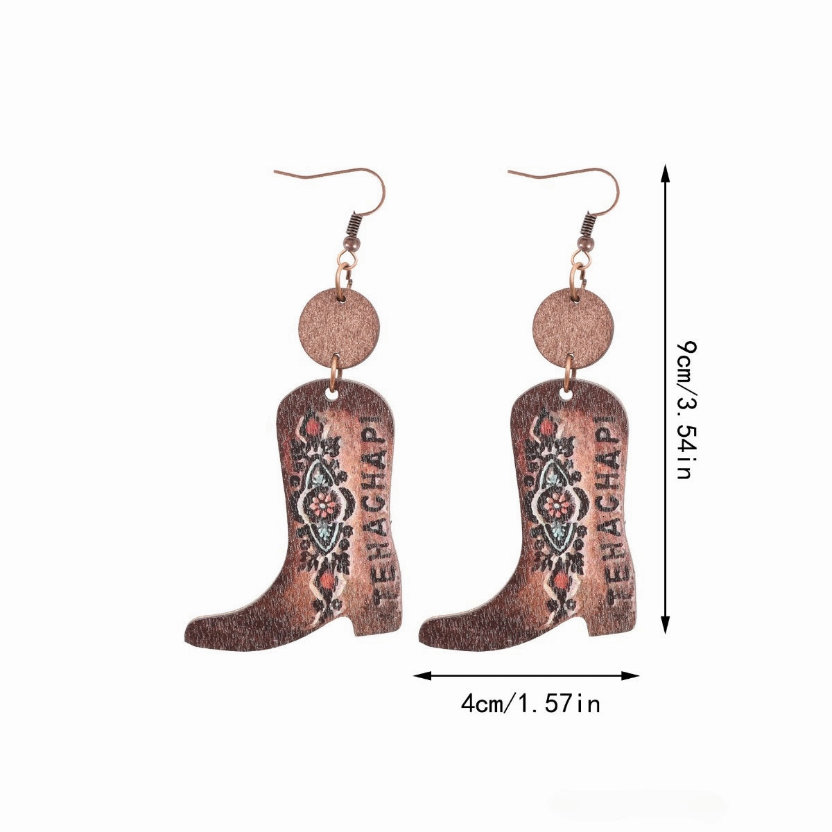 Wholesale of Western Style Plants, Flowers, Retro Ethnic Style Long Boots, Wooden Earrings