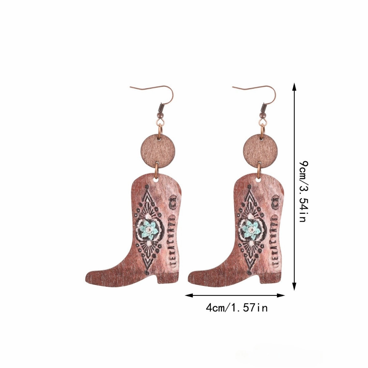 Wholesale of Western Style Plants, Flowers, Retro Ethnic Style Long Boots, Wooden Earrings