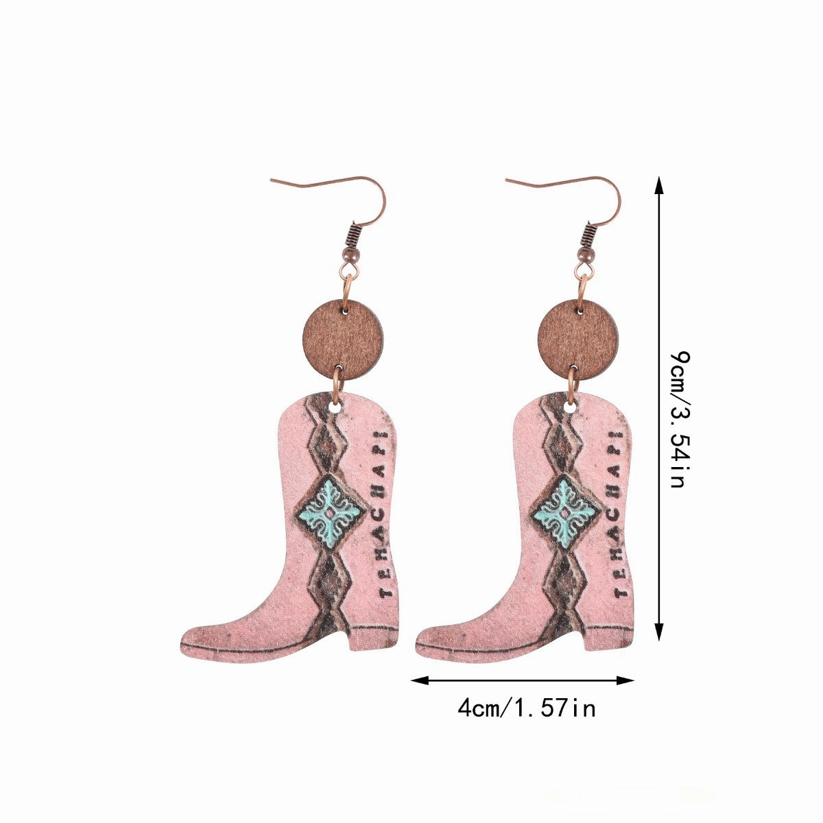 Wholesale of Western Style Plants, Flowers, Retro Ethnic Style Long Boots, Wooden Earrings